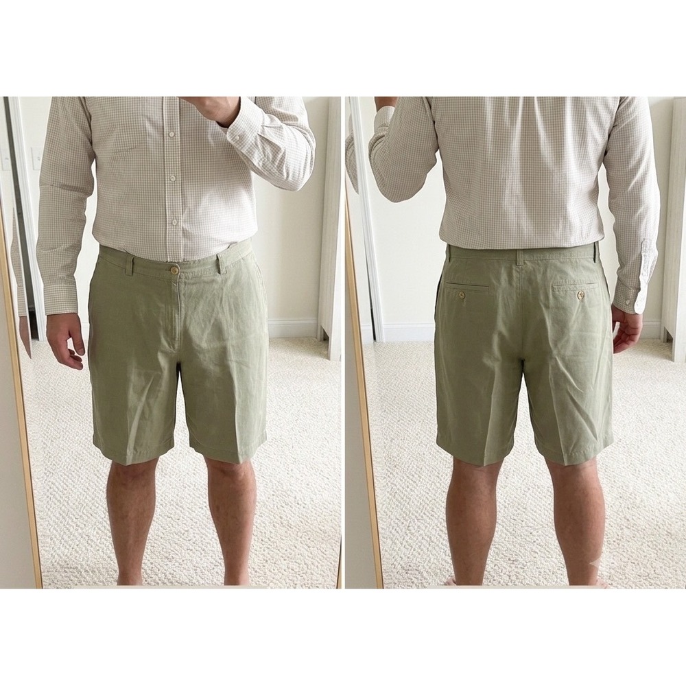 Tommy Bahama Men's Size 42 Shorts Khaki Tan Silk Linen Flat Front Casual Chino